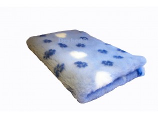 Tapis chien Drybed® antidérapant BLEU CLAIR PATTES ET CŒURS